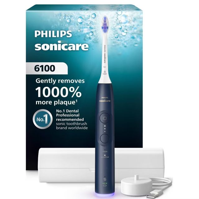 Philips Sonicare 6100 Rechargeable Electric Toothbrush with Travel Case